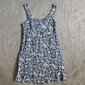 AEO Black, Blue, and White Floral Dress